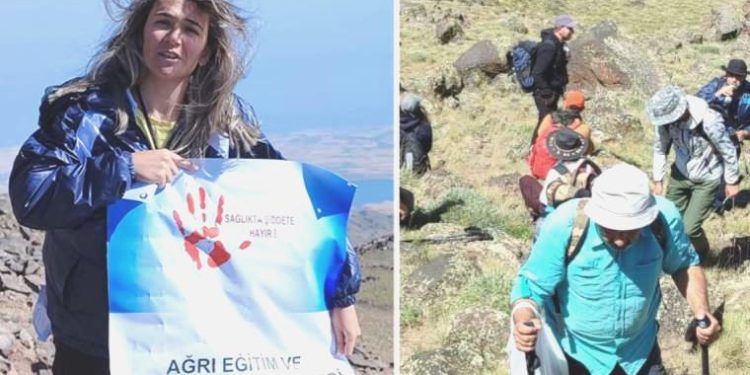 ‘Sağlıkta Şiddete Hayır’ demek için Süphan Dağı’na tırmandı
