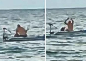 Şile’de denizin ortasında bayana şiddet!