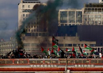 Londra’da on binler, Gazze’deki insanlık dramına sessiz kalmadı