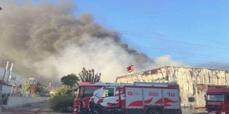 Antalya’da besin fabrikasında çıkan yangın söndürüldü