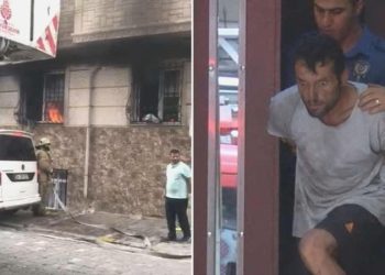 Eşi ve çocuklarının içinde bulunduğu daireyi yaktı!