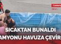 Sıcaktan bunalan esnaf, bunu da yaptı: İşte o imgeler…