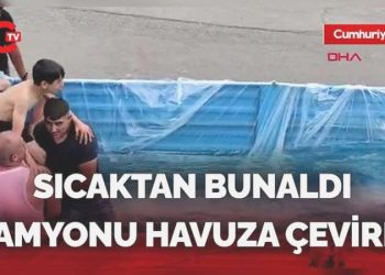 Sıcaktan bunalan esnaf, bunu da yaptı: İşte o imgeler…