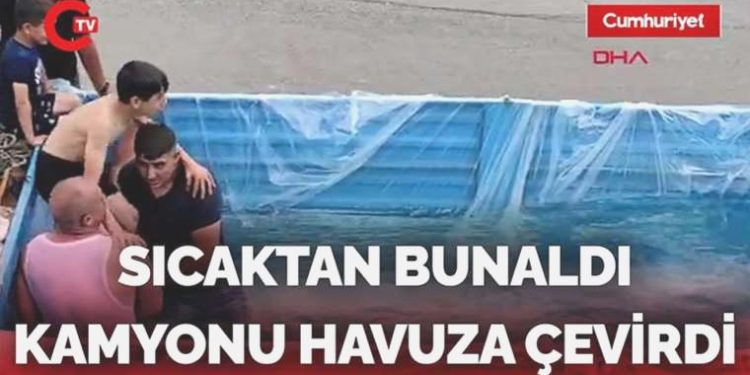 Sıcaktan bunalan esnaf, bunu da yaptı: İşte o imgeler…