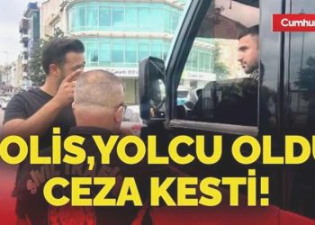 Yolcu üzere minibüse binen polis bu türlü ceza kesti