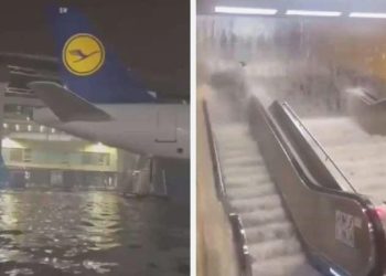 Almanya’da Frankfurt Havalimanı’nı su bastı