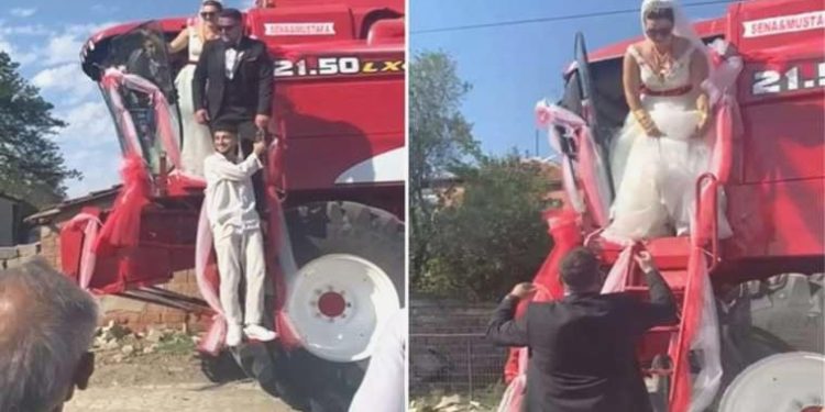 Biçerdöveri gelin arabası yaptılar