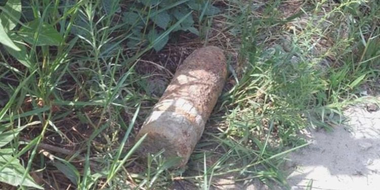 İnşaat alanında top mermisi kovanı bulundu