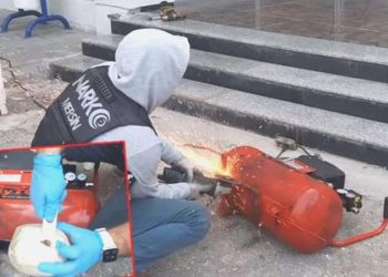 Kargoyla gelen hava tüpünden uyuşturucu çıktı