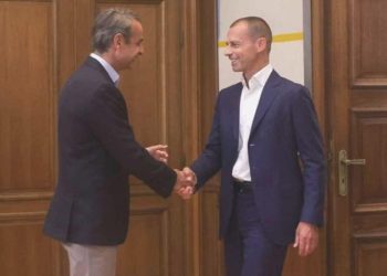 UEFA Lideri Aleksander Ceferin ile Yunanistan Başbakanı Kiryakos Miçotakis ortasında holiganizm görüşmesi
