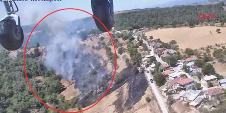 Çanakkale’de orman yangınının başlama imajı ortaya çıktı