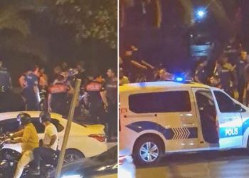 Kadıköy’de çiçek satan iki küme ortasında arbede: Polis biber gazıyla müdahale etti!