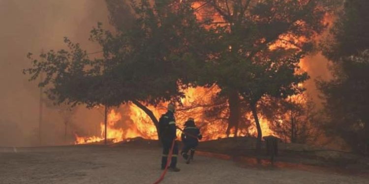 Yunanistan’daki yangın sanayi bölgesindeki fabrika ve depolara kadar ulaştı