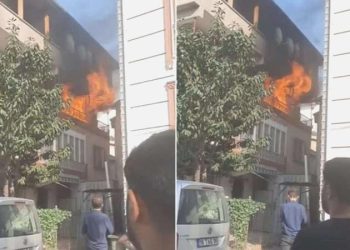 Bursa’da 3 katlı binada yangın paniği!