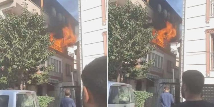 Bursa’da 3 katlı binada yangın paniği!