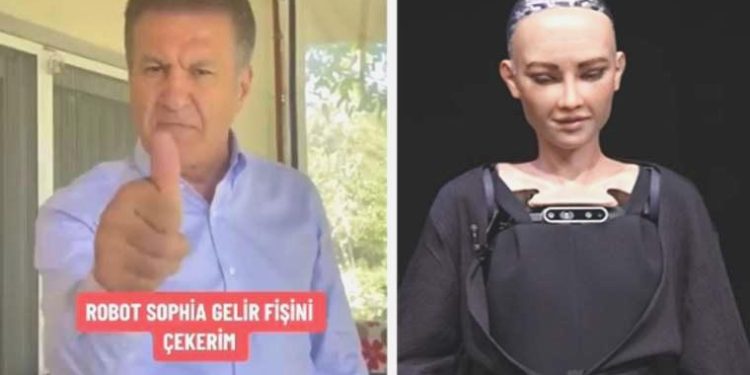 Mustafa Sarıgül robot Sophia’ya bu türlü seslendi: ‘Fişini çekerim senin’