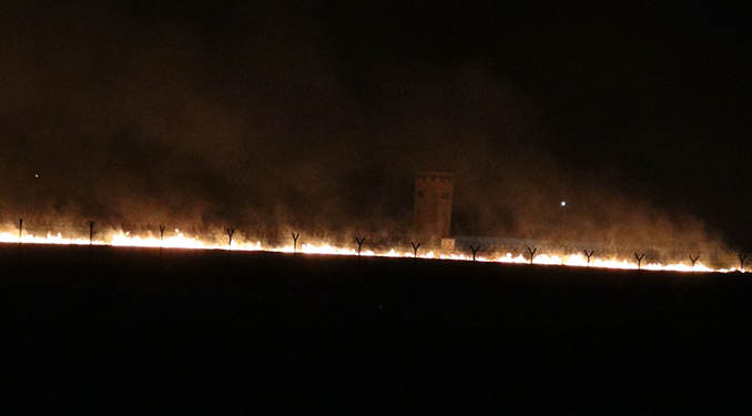 Kilis’e roket düştü: Bölgede yangın çıktı