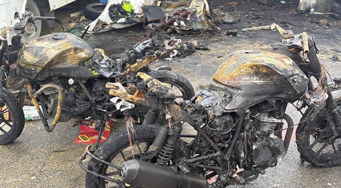 22 motosikletin kül olduğu olayda kundaklama iddiası