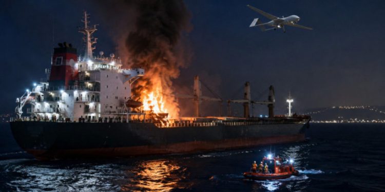 Kızıldeniz’de Suudi Arabistan gemisi vuruldu